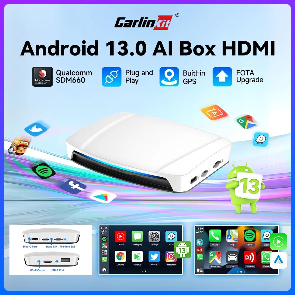 UHD CarlinKit TV Box 8G + 128G ȵ̵ 13 CarPlay AI ڽ HD  Qualcomm SDM660 Netflix YouTube GPS 4G Lte  ȵ̵ ڵ 